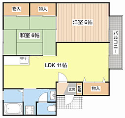 JR東海道・山陽本線 守山駅 徒歩30分の賃貸アパート 2階2LDKの間取り