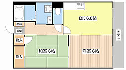 フレグランス・ヤスA 2DKの間取図画像