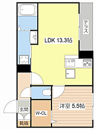 近江鉄道近江本線 彦根駅 徒歩13分の賃貸マンション 1階1LDKの間取り