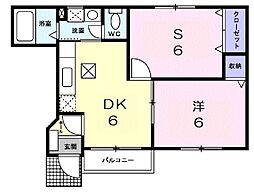JR北陸本線 長浜駅 徒歩38分の賃貸アパート 1階2DKの間取り