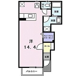 ツインアヴニール壱号館 ワンルームの間取図画像