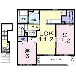 エヴァーグリーン彦根 2LDKの間取図画像