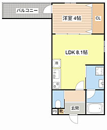 ALEGRIA瀬田 1LDKの間取図画像
