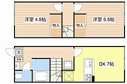 JR東海道・山陽本線 栗東駅 徒歩35分の賃貸アパート 1階2DKの間取り