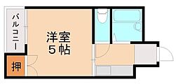シャトレ幸神西 1Kの間取図画像