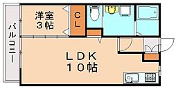 サクシード引野A棟 1LDKの間取図画像