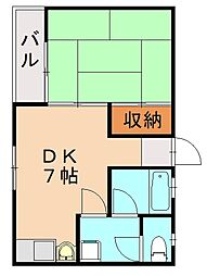 リビオン熊西 1DKの間取図画像