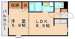 センチュリオン黒崎 1LDKの間取図画像