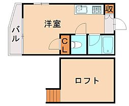 メイリンハウス ワンルームの間取図画像
