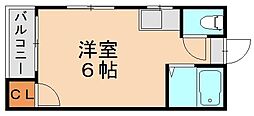 ホワイトハイツ日吉台 ワンルームの間取図画像