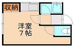 コンフォース皿倉1 ワンルームの間取図画像