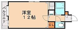 ケイズプレイス光貞台 1Kの間取図画像