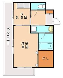 グレイシス浅川1 1Kの間取図画像