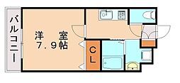 ギャラン菅原 1Kの間取図画像