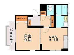 シティルーム東鳴水 1LDKの間取図画像
