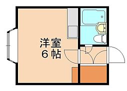 シティルーム折尾B ワンルームの間取図画像