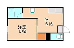 サチ代荘 1DKの間取図画像