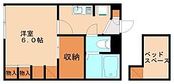 レオパレスアップヒル陣山 1Kの間取図画像