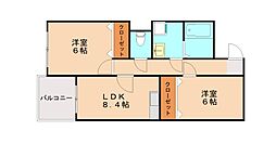 ダイヤモンドライフ 2DKの間取図画像
