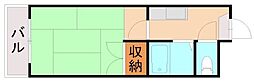 プレスト桃園公園 1Kの間取図画像