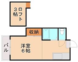 ルーブル医生ヶ丘 1Kの間取図画像