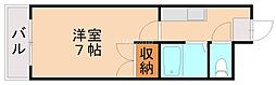 シャトレ穴生3 1Kの間取図画像