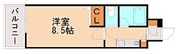 ヴィヴァーチェ浅川 ワンルームの間取図画像