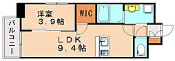 ウイングス熊手 1LDKの間取図画像