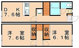 レオパレスパインアベニュー 2DKの間取図画像