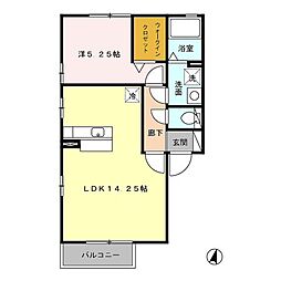 アルティスタA 1LDKの間取図画像