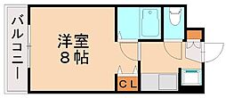ベルガ菅原 ワンルームの間取図画像