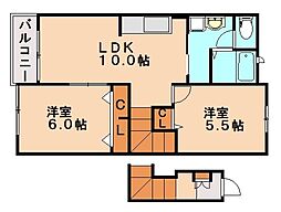 メゾンドシャテーヌ3 2LDKの間取図画像