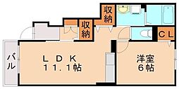 メゾン・ヌーブ 1LDKの間取図画像