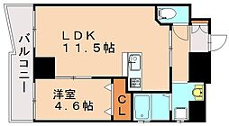 サンシャイン長崎街道・黒崎 1LDKの間取図画像