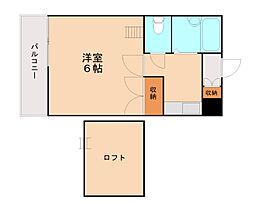 ロイヤルシャトー黒崎 1Kの間取図画像