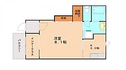 エンジェルハート 1Kの間取図画像