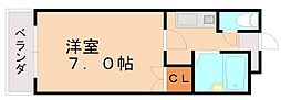 シルクハイツ 1Kの間取図画像
