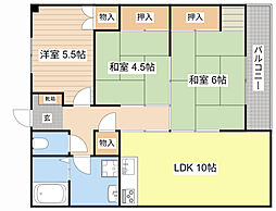 グリーンメゾン223 2階3LDKの間取り