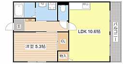 ルマロン 2階1LDKの間取り