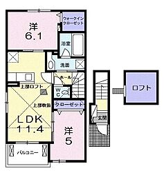 グラン・ヌーヴォー 2階2LDKの間取り