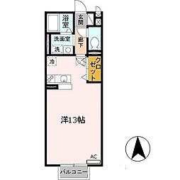 コンフォールＭ 1階ワンルームの間取り