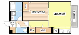 セジュールコウハナ 2階1LDKの間取り