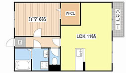 メゾンボヌール 1LDKの間取図画像