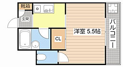 WingVenus東陽 1Kの間取図画像
