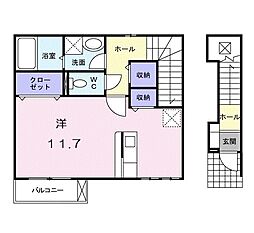 ルーステララ ワンルームの間取図画像