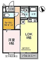 セジュール南堅田 1LDKの間取図画像