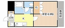 イー・エル・レガシー 1Kの間取図画像