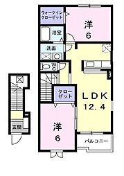 ファミリータイズ1 2LDKの間取図画像
