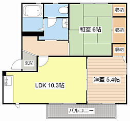 シャーメゾンピュアズB 2LDKの間取図画像