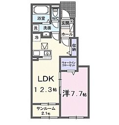 セイバリー プリムローズ II 1LDKの間取図画像